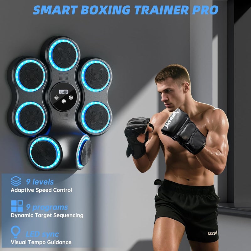 AzureHaven Music Boxing Machine for Adults Kids Interactive Punching Trainer with Boxing Gloves, Large Size Wall Mounted Electronic Boxing Target - Image 2